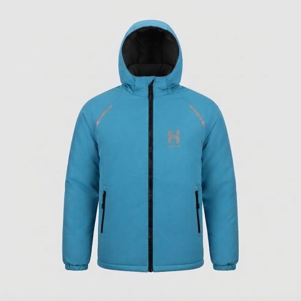 Kapşonlu Reflektörlü Mavi Softshell Mont