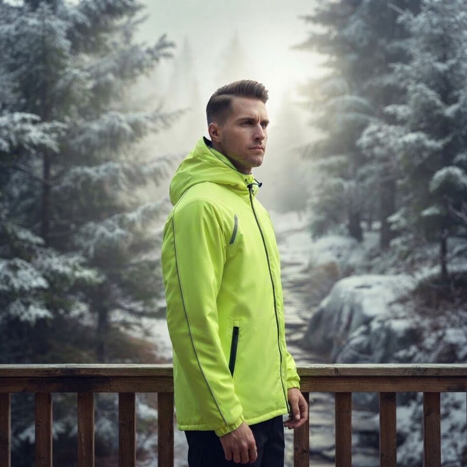 Kapşonlu Reflektörlü Sarı Softshell Mont