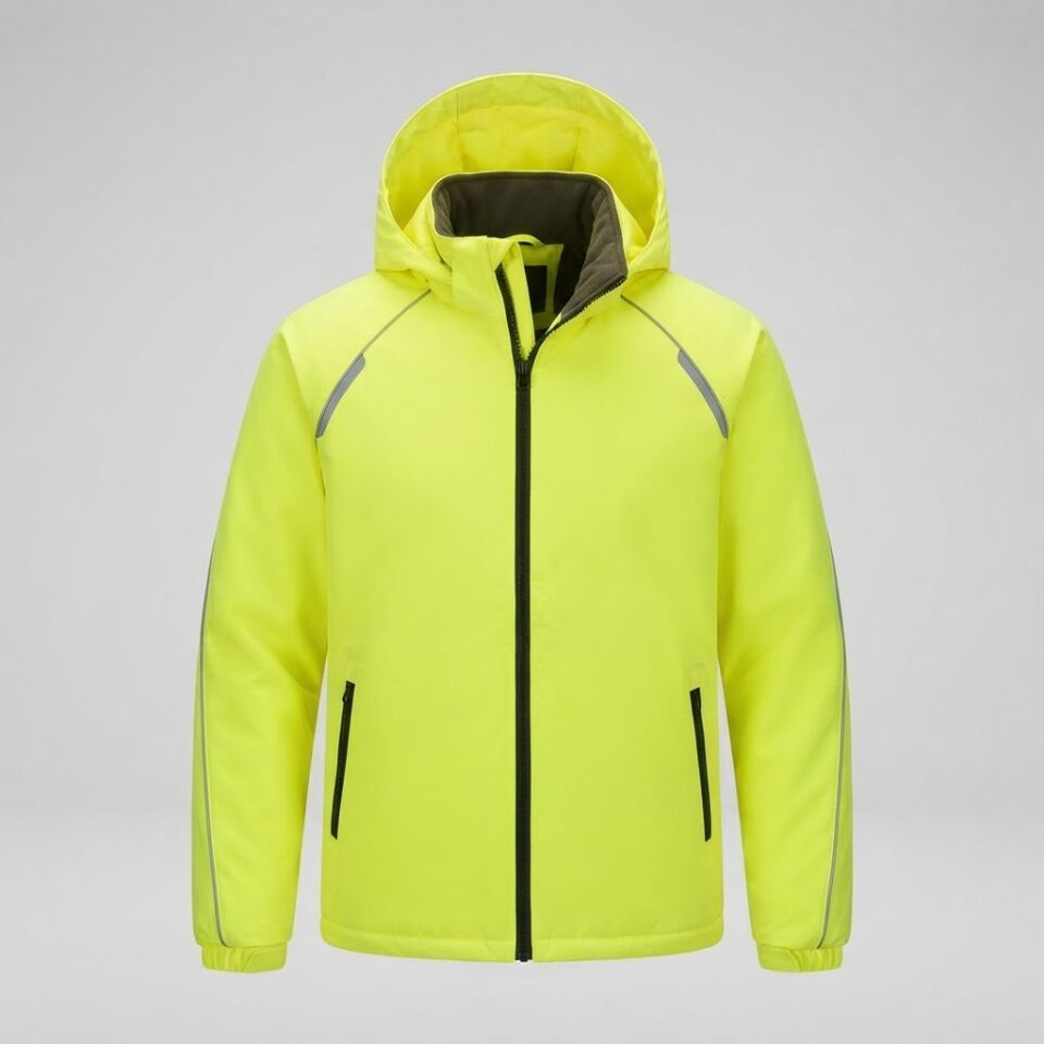 Kapşonlu Reflektörlü Sarı Softshell Mont